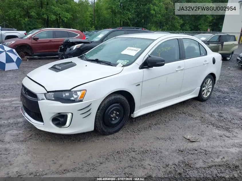 2016 Mitsubishi Lancer Es/Se/Sel VIN: JA32V2FW8GU002954 Lot: 45540360