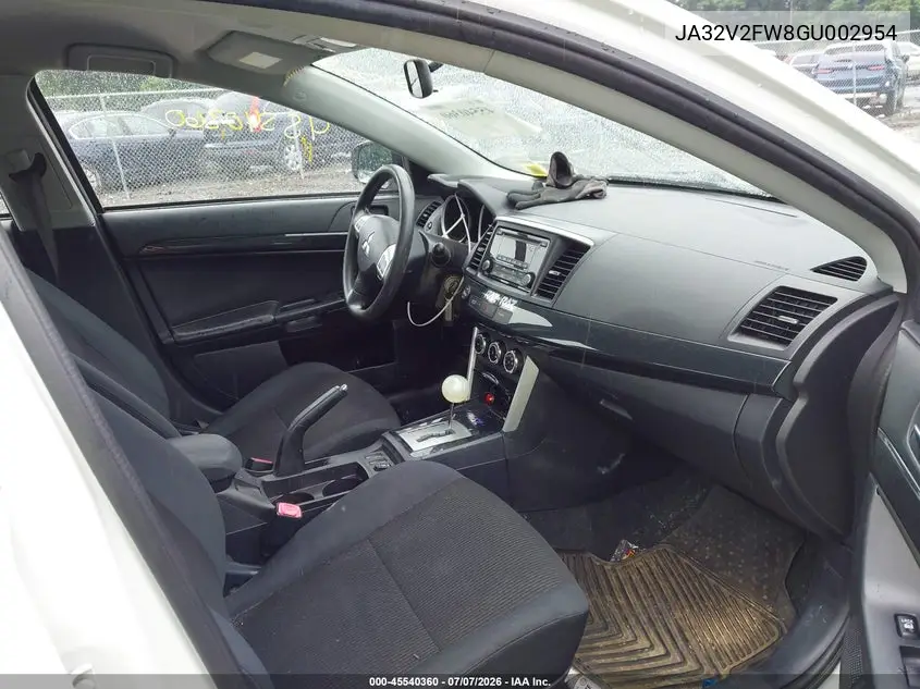 2016 Mitsubishi Lancer Es/Se/Sel VIN: JA32V2FW8GU002954 Lot: 45540360