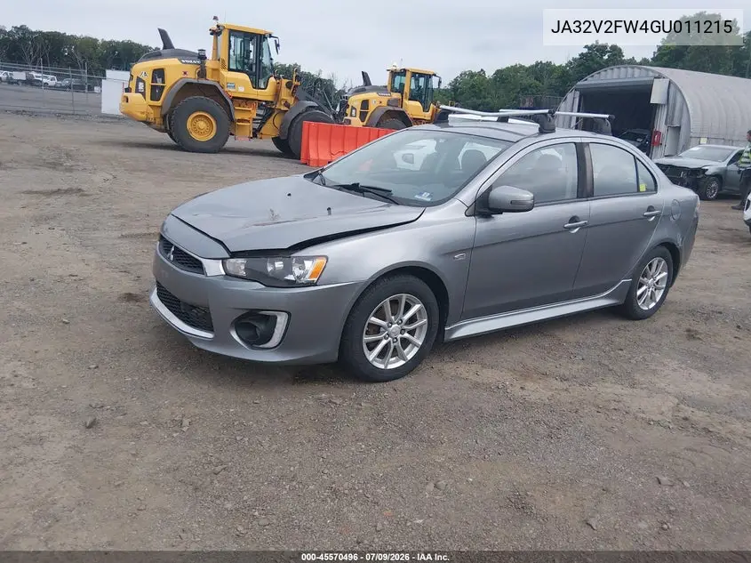 2016 Mitsubishi Lancer Es VIN: JA32V2FW4GU011215 Lot: 45570496