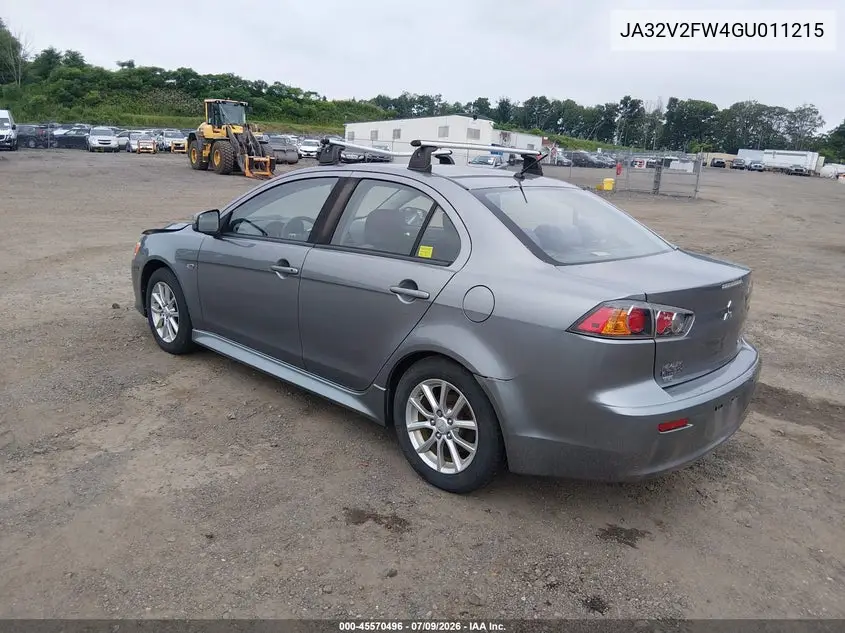 2016 Mitsubishi Lancer Es VIN: JA32V2FW4GU011215 Lot: 45570496