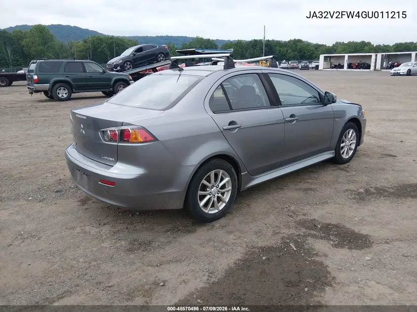 2016 Mitsubishi Lancer Es VIN: JA32V2FW4GU011215 Lot: 45570496