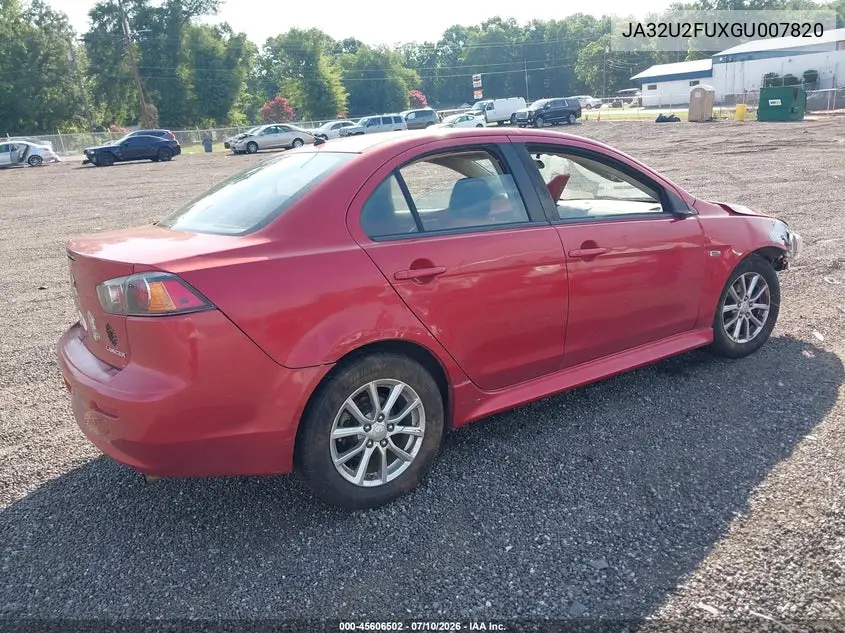 2016 Mitsubishi Lancer Es VIN: JA32U2FUXGU007820 Lot: 45606502