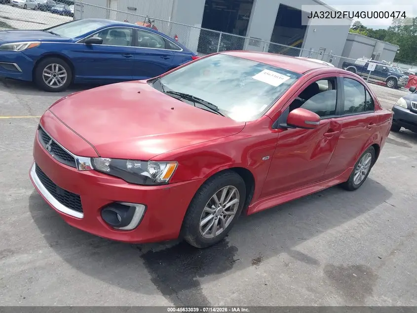2016 Mitsubishi Lancer Es VIN: JA32U2FU4GU000474 Lot: 45633039