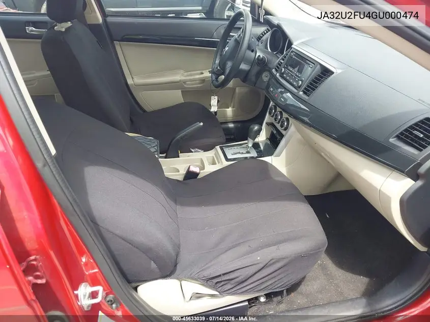 2016 Mitsubishi Lancer Es VIN: JA32U2FU4GU000474 Lot: 45633039