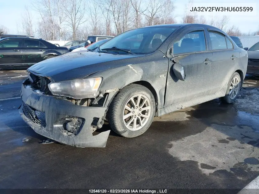 2017 Mitsubishi Lancer VIN: JA32V2FW3HU605599 Lot: 12546120