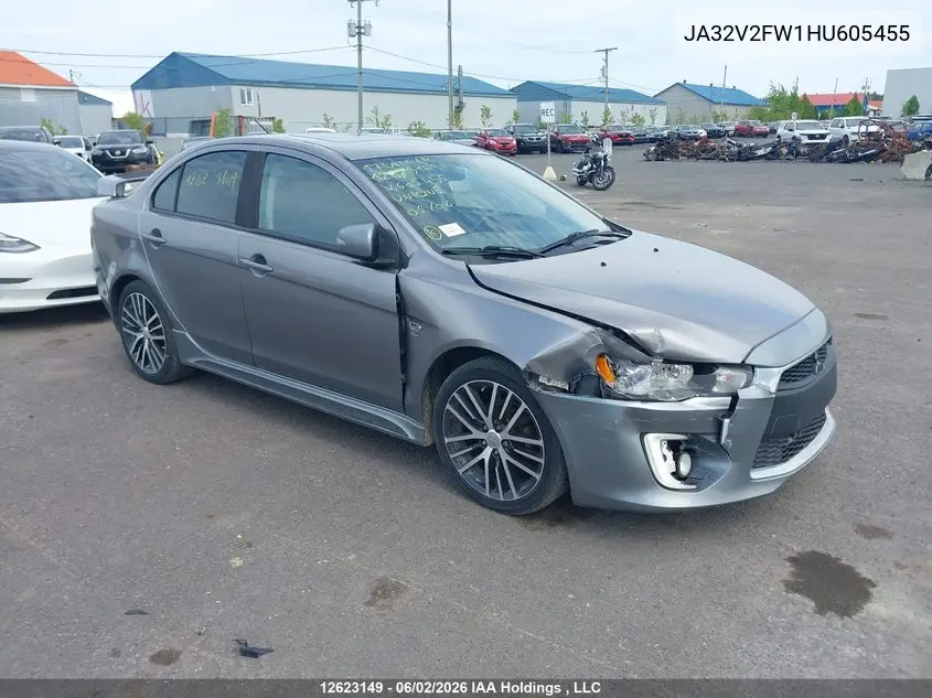 2017 Mitsubishi Lancer Es/Gts/Se Anniversary Edition/Se Black Edition/Se Ltd VIN: JA32V2FW1HU605455 Lot: 12623149X