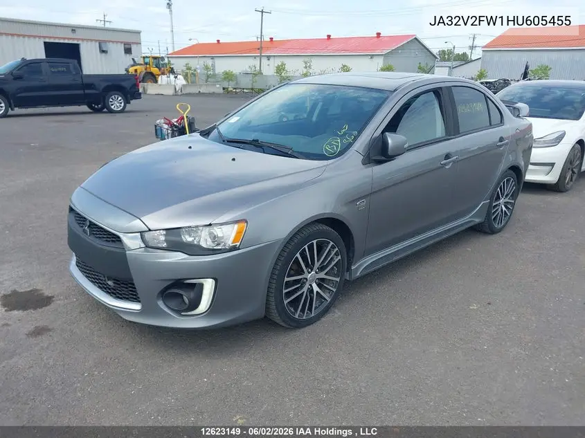 2017 Mitsubishi Lancer Es/Gts/Se Anniversary Edition/Se Black Edition/Se Ltd VIN: JA32V2FW1HU605455 Lot: 12623149X