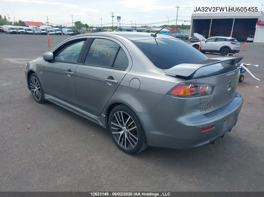 2017 Mitsubishi Lancer Es/Gts/Se Anniversary Edition/Se Black Edition/Se Ltd VIN: JA32V2FW1HU605455 Lot: 12623149X