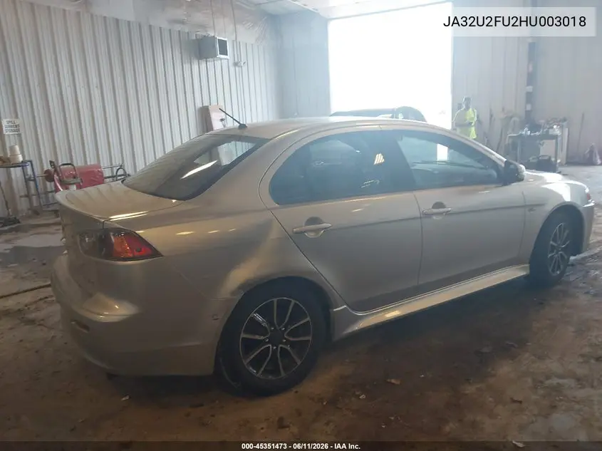 2017 Mitsubishi Lancer Es VIN: JA32U2FU2HU003018 Lot: 45351473