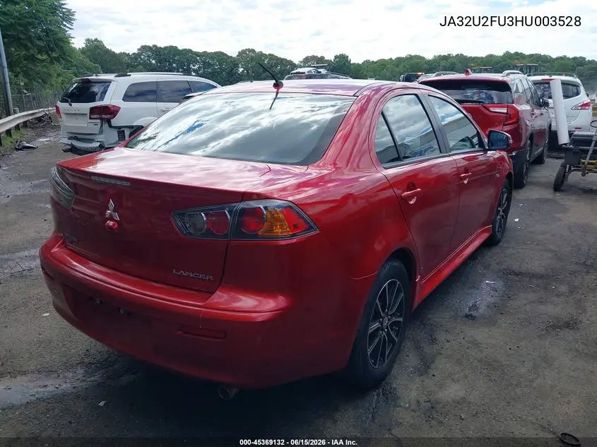 2017 Mitsubishi Lancer Es VIN: JA32U2FU3HU003528 Lot: 45369132
