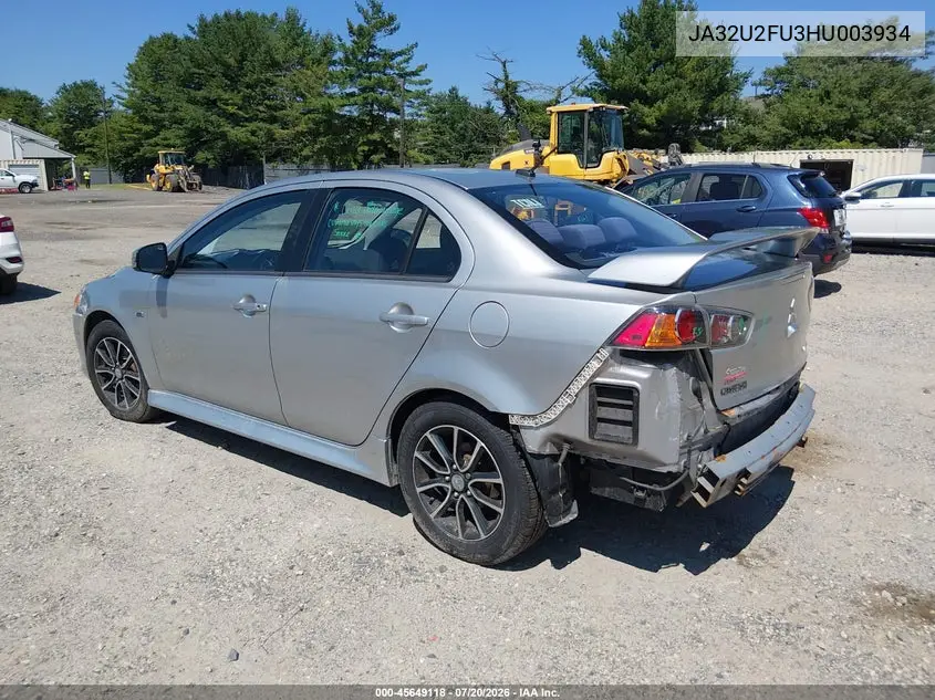2017 Mitsubishi Lancer Es VIN: JA32U2FU3HU003934 Lot: 45649118