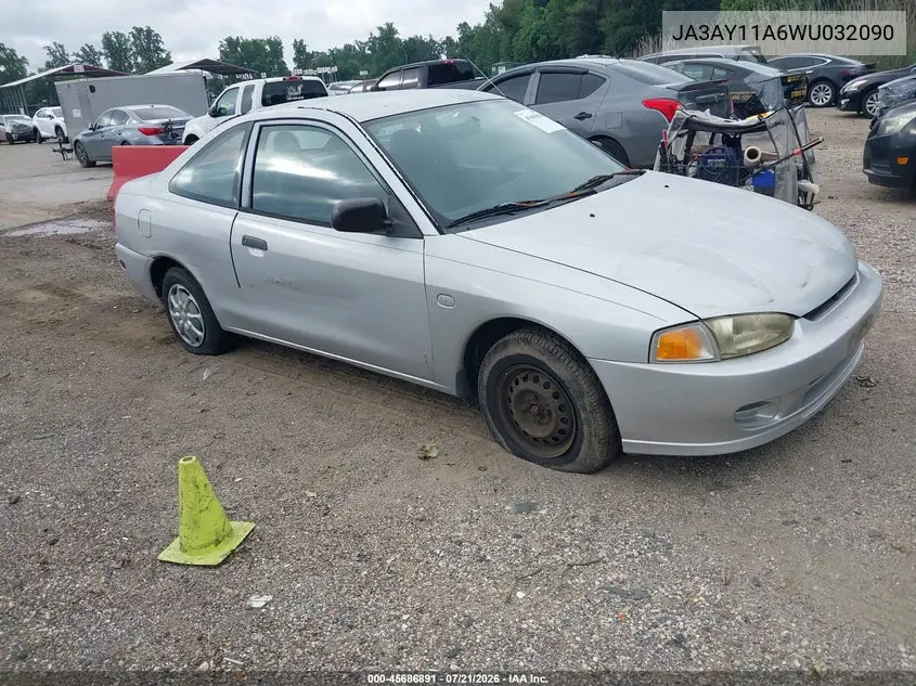 1998 Mitsubishi Mirage De VIN: JA3AY11A6WU032090 Lot: 45686891
