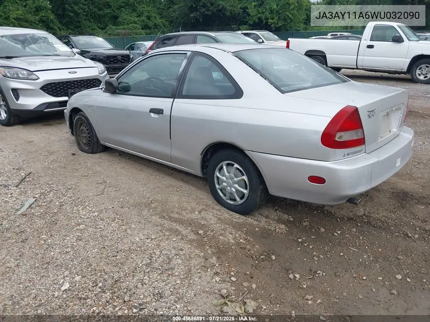 1998 Mitsubishi Mirage De VIN: JA3AY11A6WU032090 Lot: 45686891