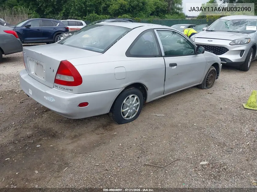 1998 Mitsubishi Mirage De VIN: JA3AY11A6WU032090 Lot: 45686891