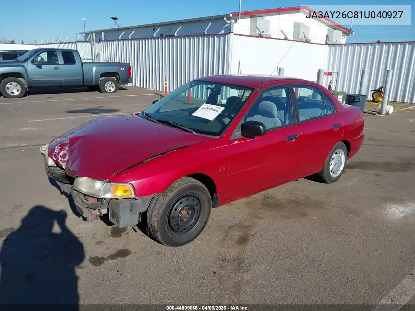 2001 Mitsubishi Mirage Es VIN: JA3AY26C81U040927 Lot: 44809066