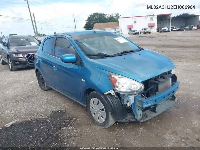 2014 Mitsubishi Mirage De VIN: ML32A3HJ2EH006964 Lot: 45661733