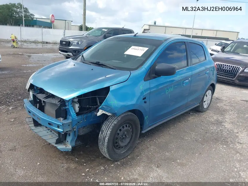 2014 Mitsubishi Mirage De VIN: ML32A3HJ2EH006964 Lot: 45661733