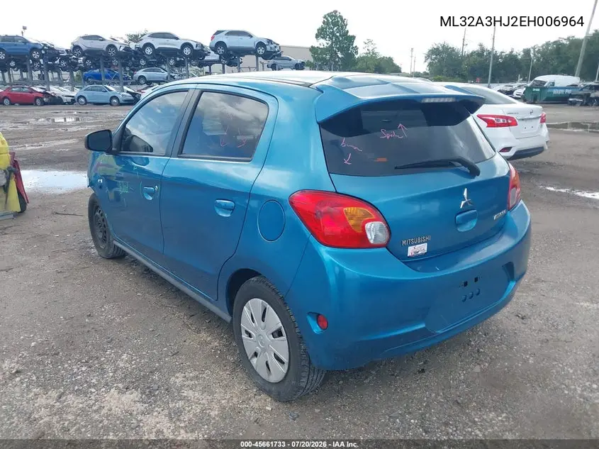 2014 Mitsubishi Mirage De VIN: ML32A3HJ2EH006964 Lot: 45661733