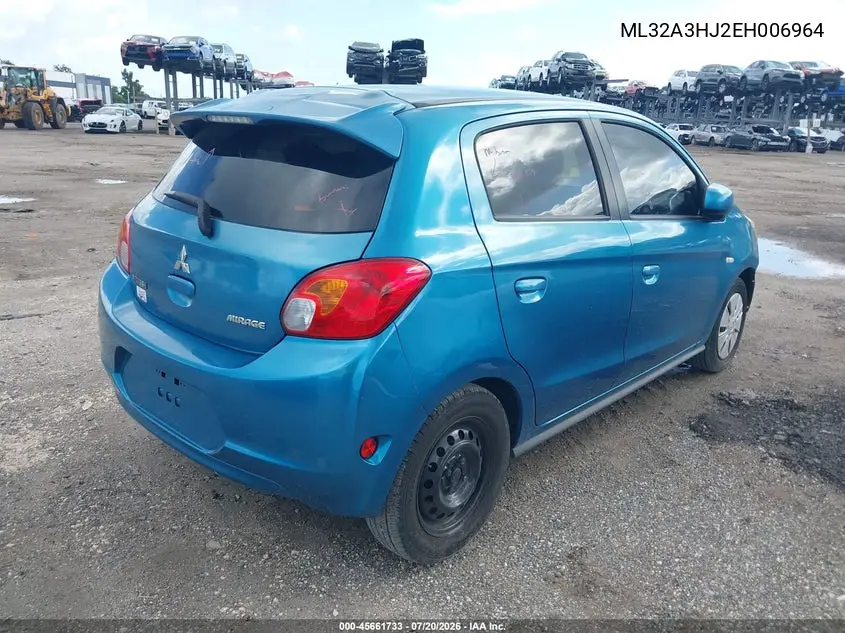 2014 Mitsubishi Mirage De VIN: ML32A3HJ2EH006964 Lot: 45661733