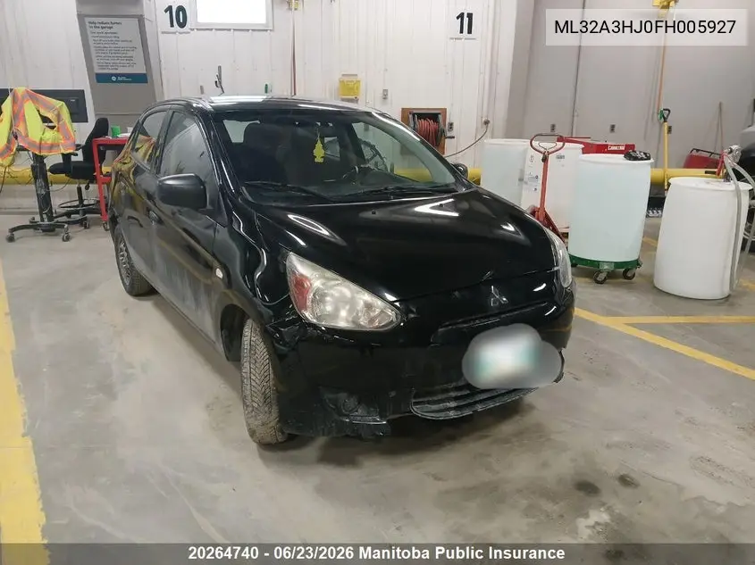 2015 Mitsubishi Mirage Es VIN: ML32A3HJ0FH005927 Lot: 20264740
