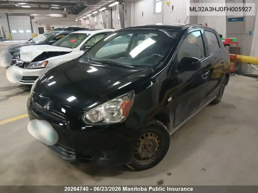 2015 Mitsubishi Mirage Es VIN: ML32A3HJ0FH005927 Lot: 20264740