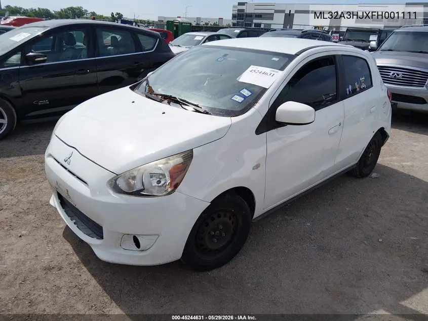 2015 Mitsubishi Mirage De VIN: ML32A3HJXFH001111 Lot: 45244631