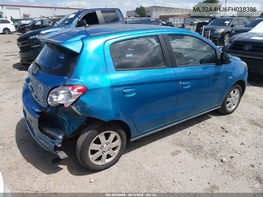 2015 Mitsubishi Mirage Es/Rf VIN: ML32A4HJ6FH038386 Lot: 45350969