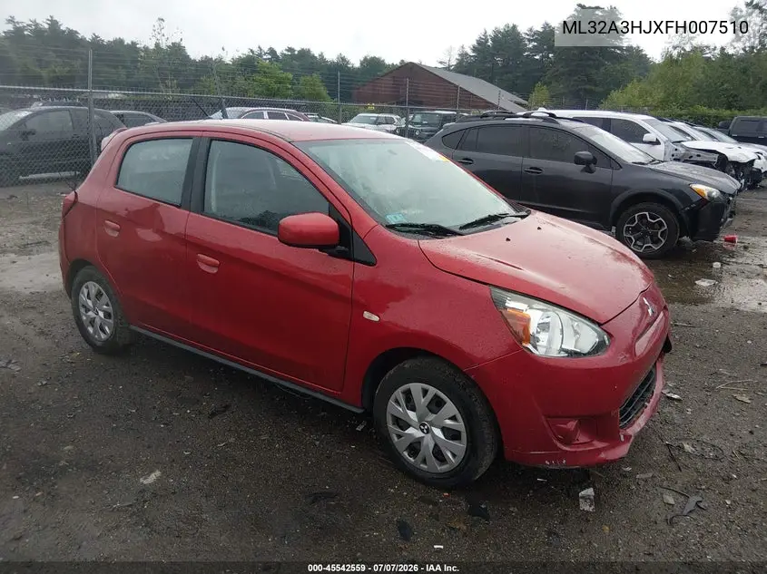 2015 Mitsubishi Mirage De VIN: ML32A3HJXFH007510 Lot: 45542559