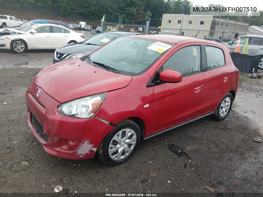 2015 Mitsubishi Mirage De VIN: ML32A3HJXFH007510 Lot: 45542559