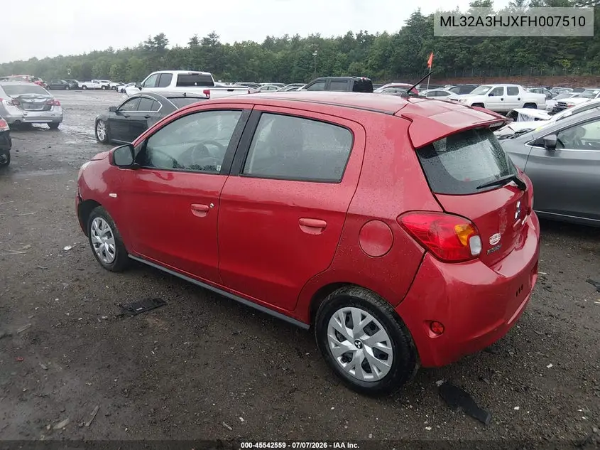 2015 Mitsubishi Mirage De VIN: ML32A3HJXFH007510 Lot: 45542559