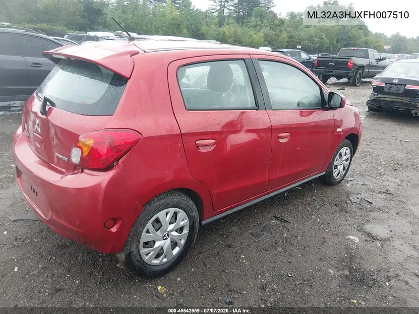 2015 Mitsubishi Mirage De VIN: ML32A3HJXFH007510 Lot: 45542559