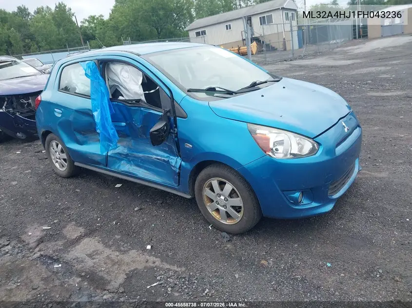 2015 Mitsubishi Mirage Es/Rf VIN: ML32A4HJ1FH043236 Lot: 45558738