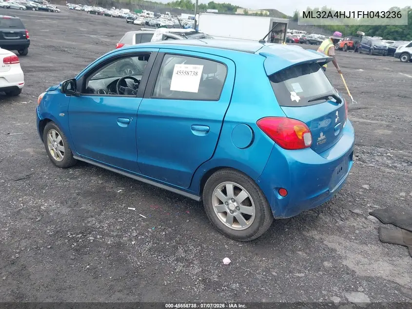 2015 Mitsubishi Mirage Es/Rf VIN: ML32A4HJ1FH043236 Lot: 45558738