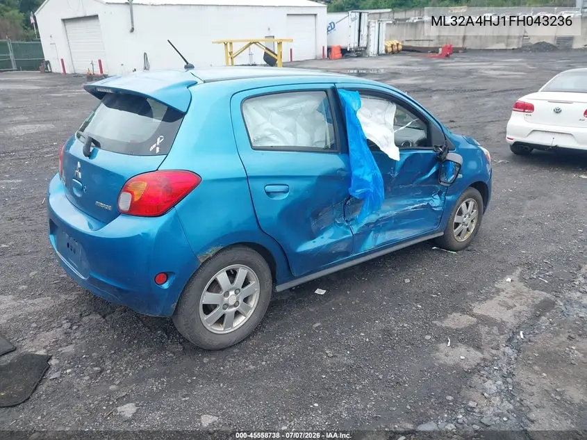 2015 Mitsubishi Mirage Es/Rf VIN: ML32A4HJ1FH043236 Lot: 45558738
