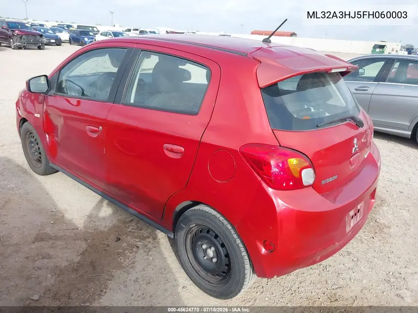 2015 Mitsubishi Mirage De VIN: ML32A3HJ5FH060003 Lot: 45624770