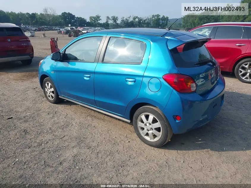 2015 Mitsubishi Mirage Es/Rf VIN: ML32A4HJ3FH002493 Lot: 45635331