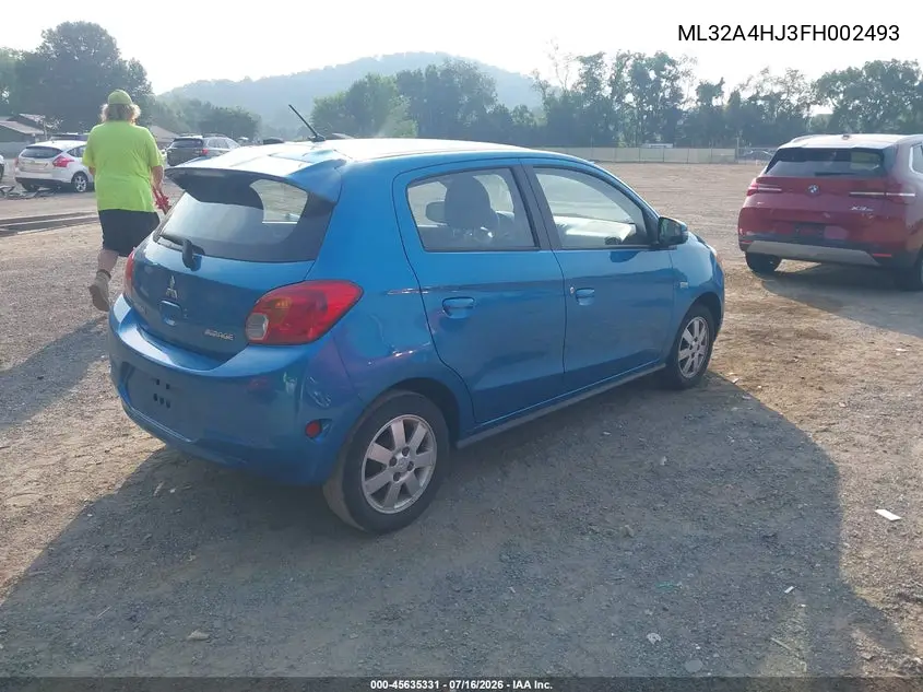 2015 Mitsubishi Mirage Es/Rf VIN: ML32A4HJ3FH002493 Lot: 45635331