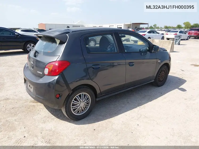 2015 Mitsubishi Mirage De/Rf VIN: ML32A3HJ1FH000395 Lot: 45678043