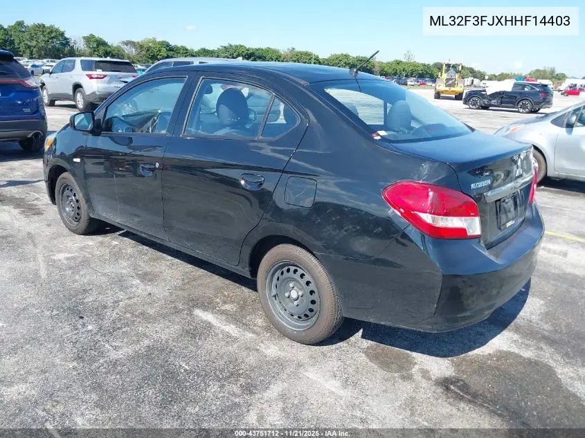 ML32F3FJXHHF14403 2017 Mitsubishi Mirage G4 Es
