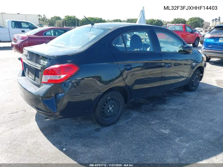 ML32F3FJXHHF14403 2017 Mitsubishi Mirage G4 Es