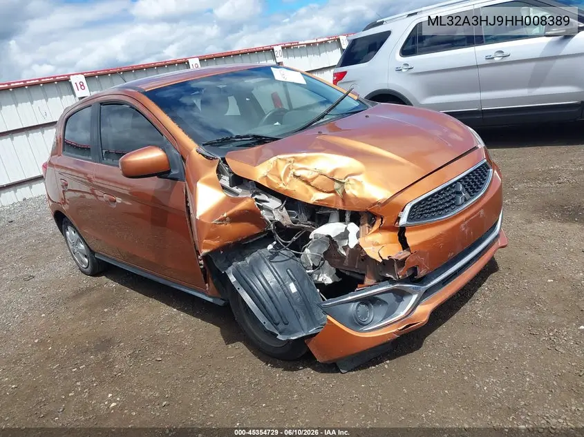 2017 Mitsubishi Mirage Es VIN: ML32A3HJ9HH008389 Lot: 45354729