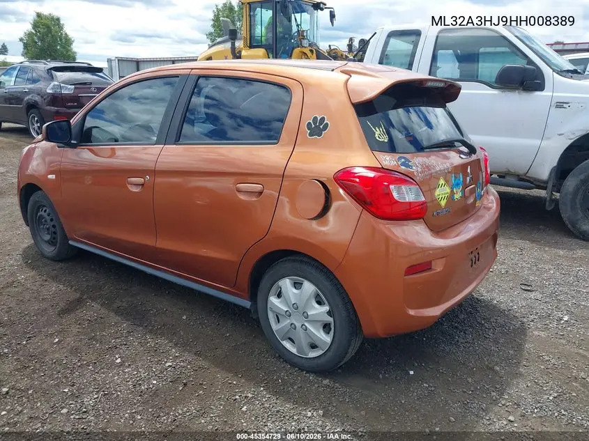 2017 Mitsubishi Mirage Es VIN: ML32A3HJ9HH008389 Lot: 45354729