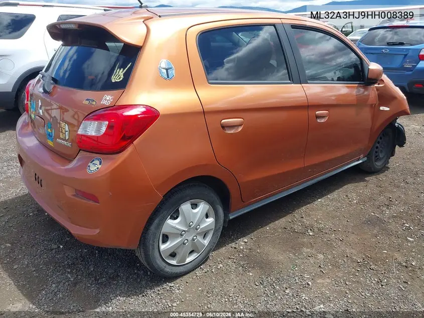 2017 Mitsubishi Mirage Es VIN: ML32A3HJ9HH008389 Lot: 45354729