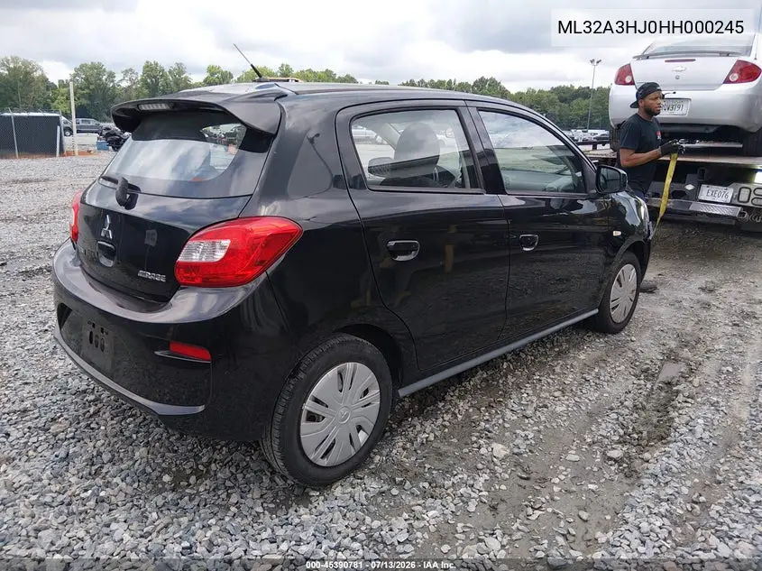 2017 Mitsubishi Mirage Es VIN: ML32A3HJ0HH000245 Lot: 45390781