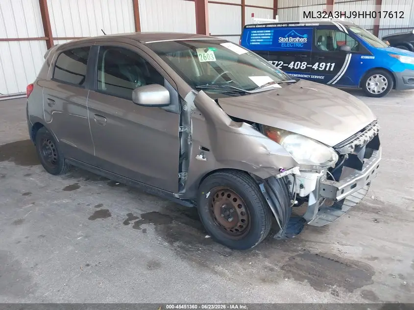 2017 Mitsubishi Mirage Es VIN: ML32A3HJ9HH017612 Lot: 45451360