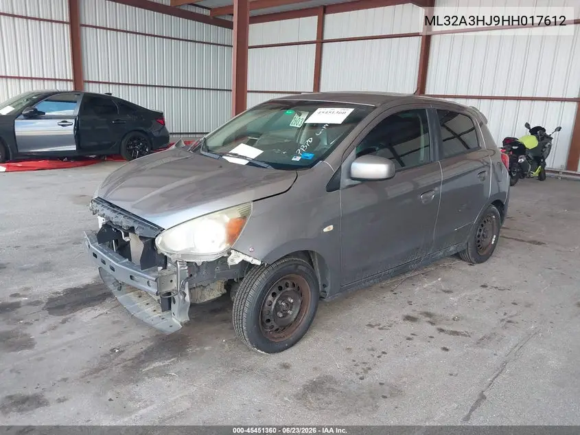 2017 Mitsubishi Mirage Es VIN: ML32A3HJ9HH017612 Lot: 45451360