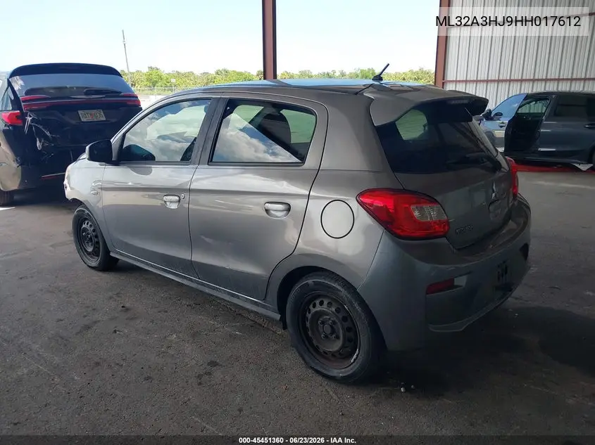 2017 Mitsubishi Mirage Es VIN: ML32A3HJ9HH017612 Lot: 45451360