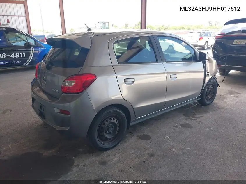 2017 Mitsubishi Mirage Es VIN: ML32A3HJ9HH017612 Lot: 45451360
