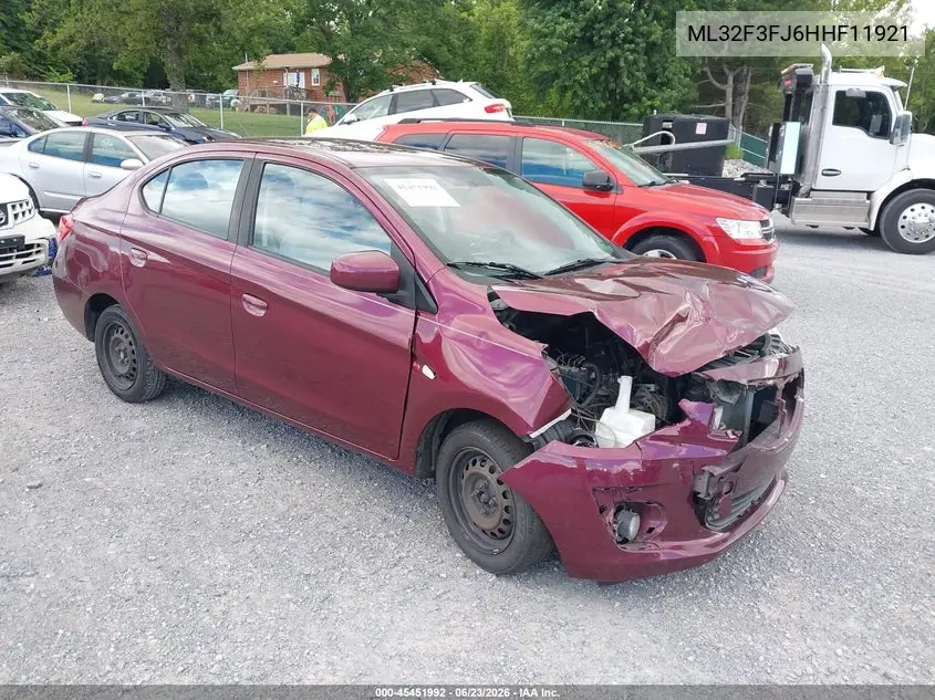 2017 Mitsubishi Mirage G4 Es VIN: ML32F3FJ6HHF11921 Lot: 45451992