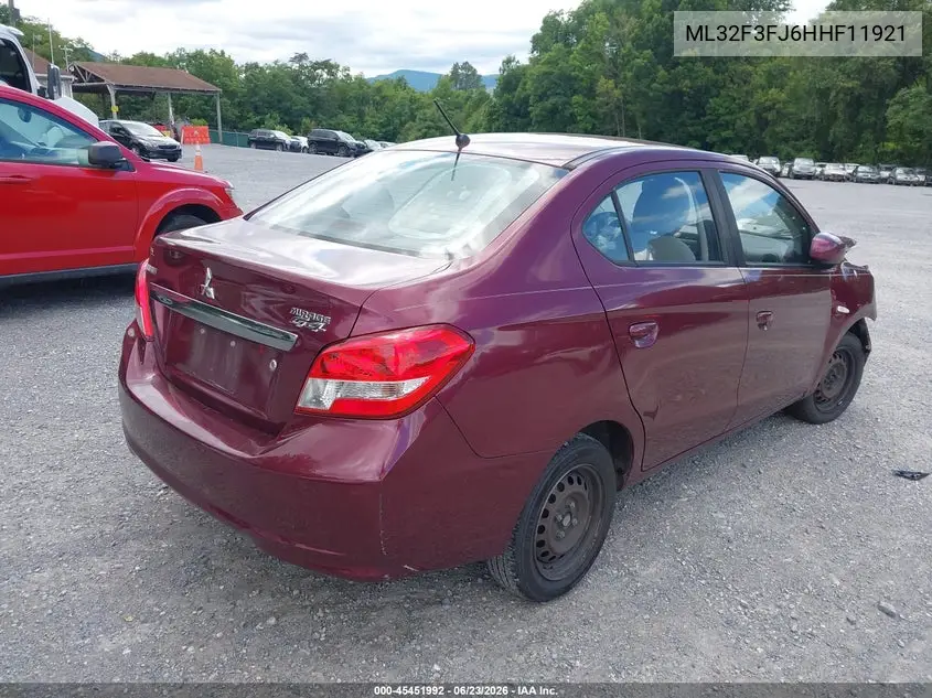 2017 Mitsubishi Mirage G4 Es VIN: ML32F3FJ6HHF11921 Lot: 45451992